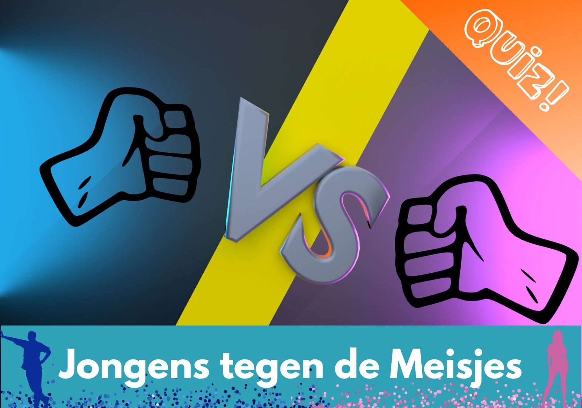 Jongens tegen jongens tegen de meisjes quiz teamuitje op locatie